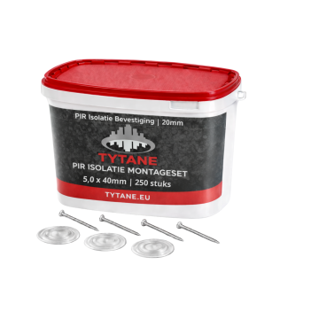 Kombinationspaket 5,0 x 40 mm för PIR-isolering 20 mm - 250 stycken